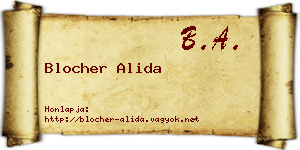 Blocher Alida névjegykártya